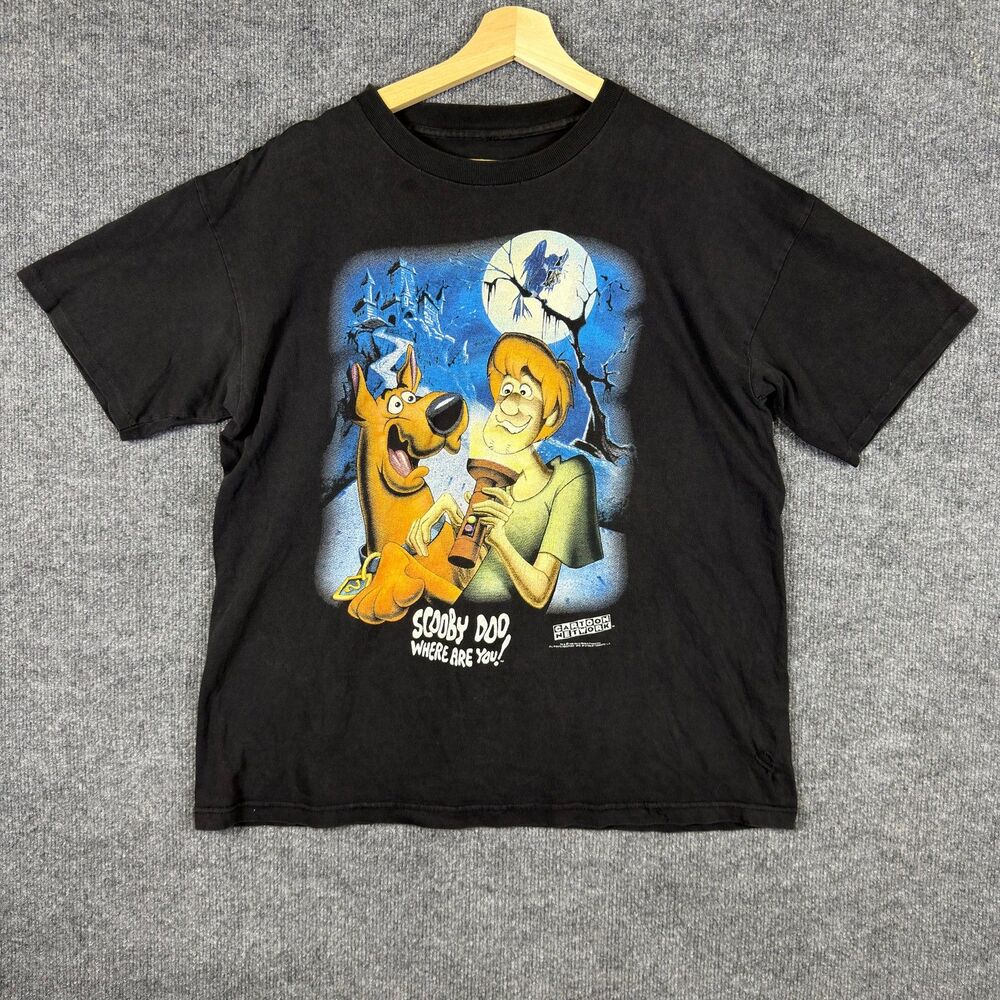 Vintage 1996 Scooby Doo Graphic T Shirt Men's Size L Cartoon Network Shaggy Rare